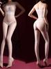 Lace Strapless Shiny Silk Stockings One-Piece Transparent Sexy Black Silk Open Cut Jumpsuit For Women Rompers Body Suits 3Mr0