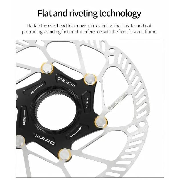IIIPRO Bike Rotor Centerlock MTB Hydraulic Brake Disc Stainless Steel Durable Mountain Road Bike Brake Disk Rotors Cycling Part