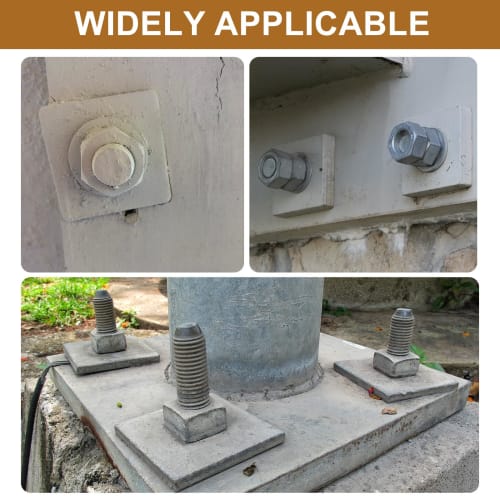 PATIKIL 6pcs M27x50mm Square Washers, Inclined Washers, Plate Gaskets, Spacer Gaskets for Hardware Fasteners, Black