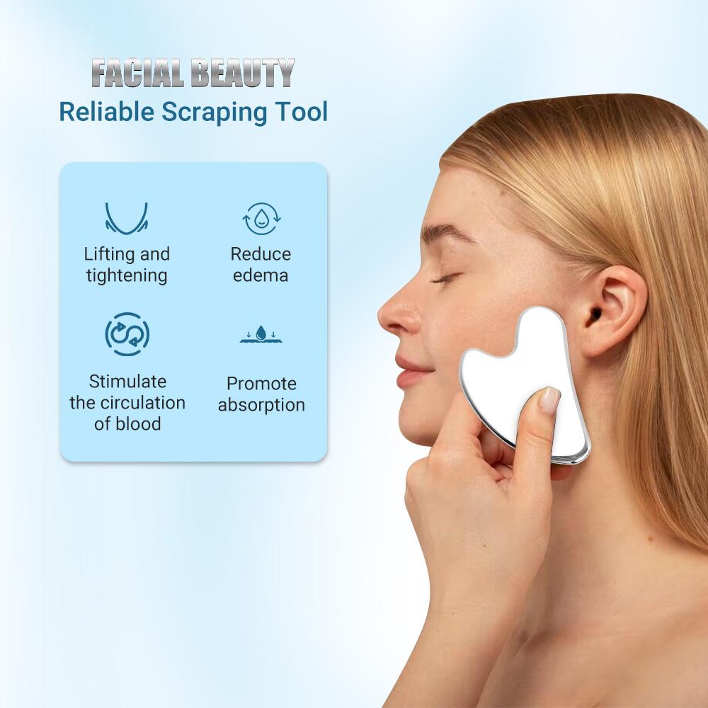 Facial Skin Care Guasha Board Face Massager 1Pcs Stainless Steel Gua Sha Scraper Massager For Face Neck Body Guasha Massage Tool