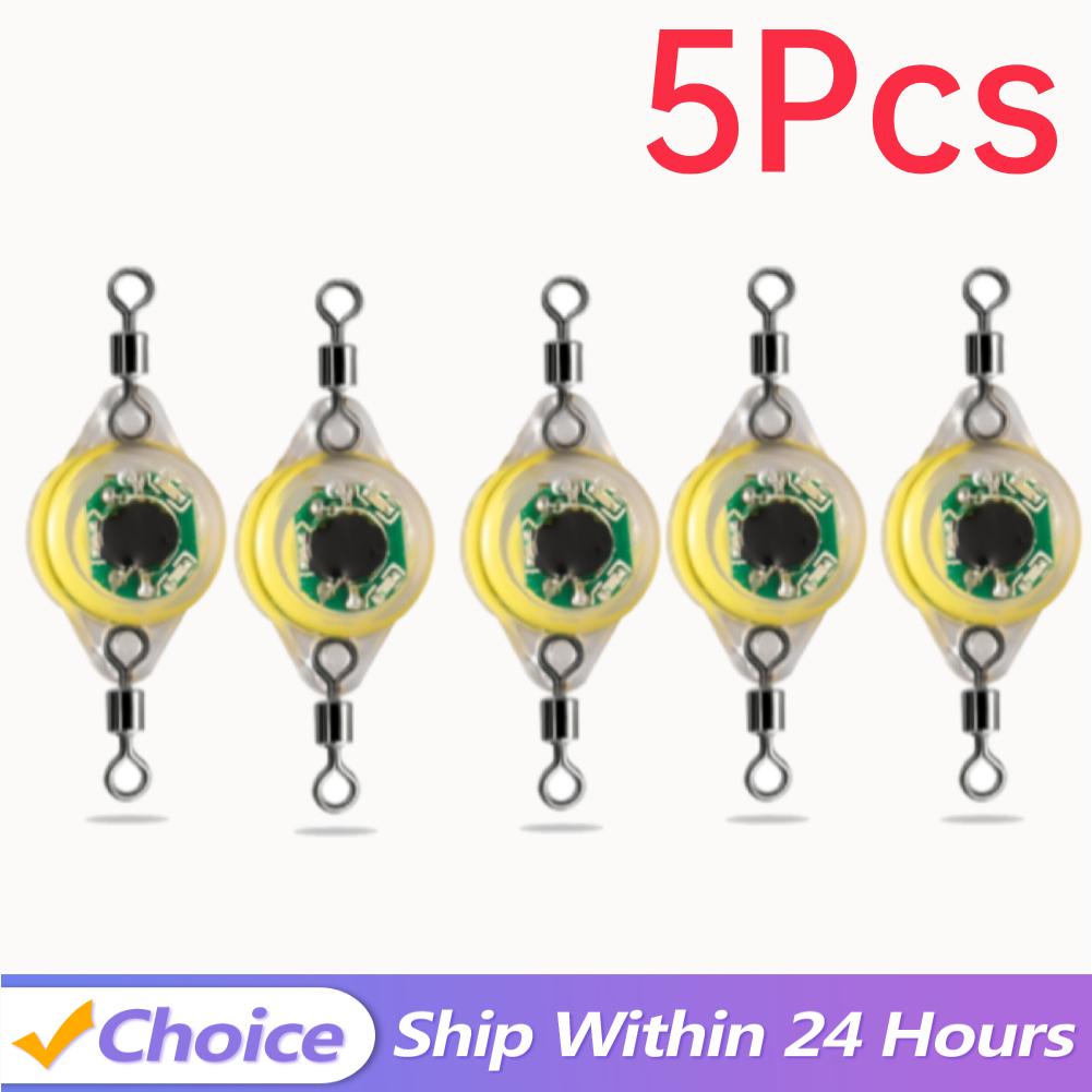 5-2PCS LED Fishing Lure Light Flashing 4Color Deep Drop Underwater Eye Shape Fishing Squid Fishing Bait Luminous Attracting Fish