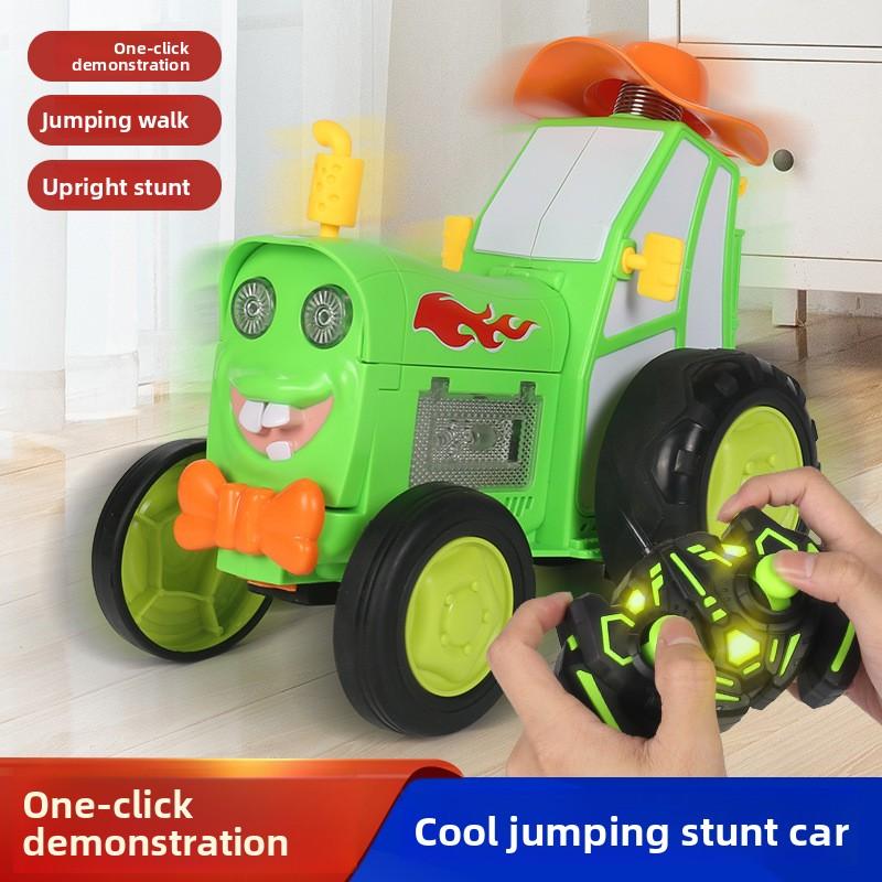 New and Unique Dancing Wireless Remote Control Jumping Stunt Car with Lights, Music, Swaying and Rolling, Electric Toy Car for Children.