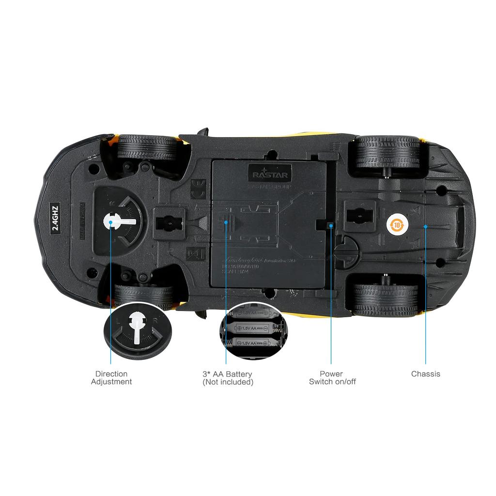 RASTAR 124 Lamborghini Aventador SVJ Radio Control Car, 2.4GHz, Yellow