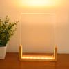 Small DIY Acrylic Handwritten Note Board Wood LED Light Stand Night Light USB Powered (Warm Light)