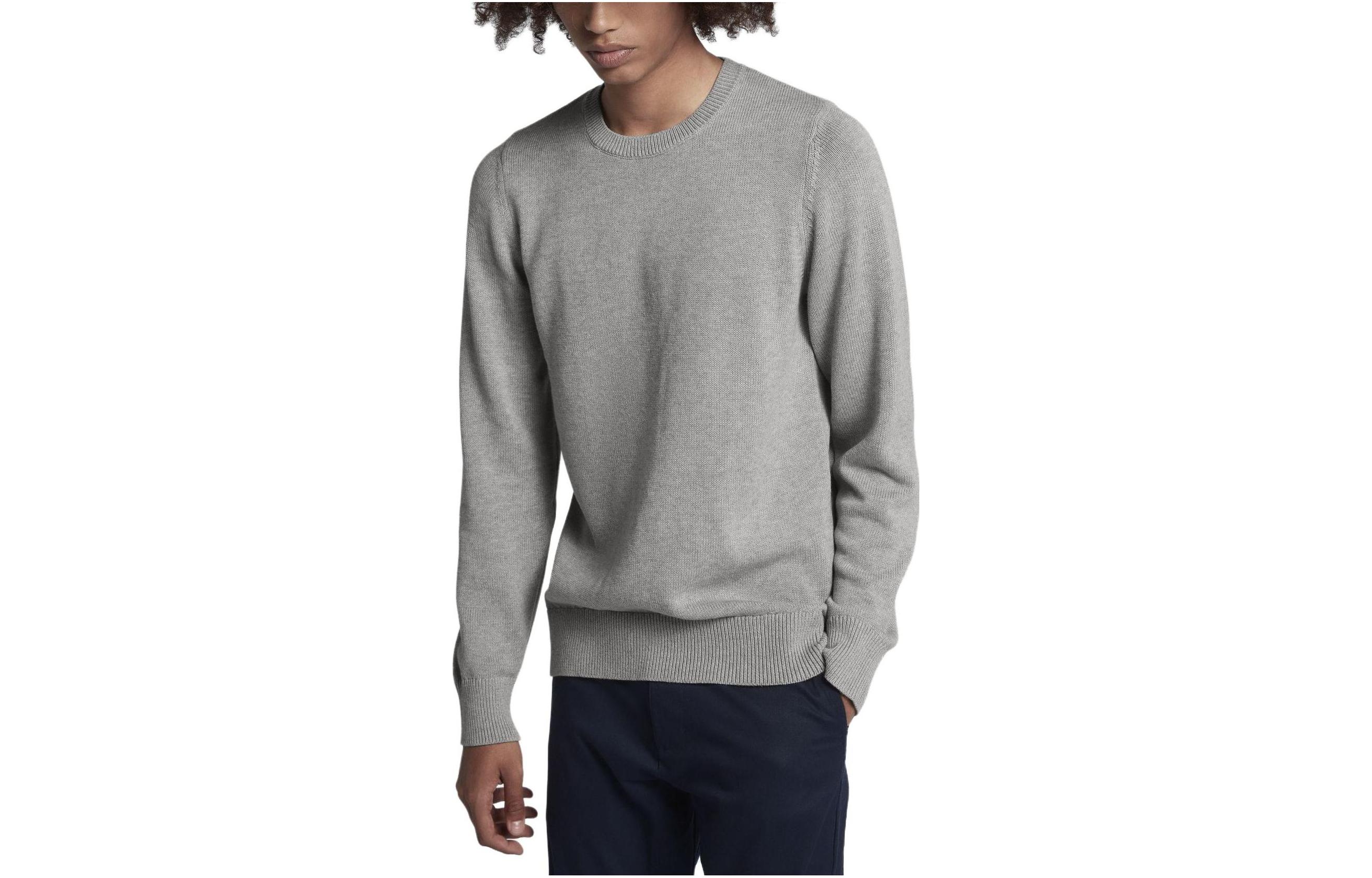 Nike Sweatshirts Men s Gray Crew Neck Moderate Regular 898004-063 XXL