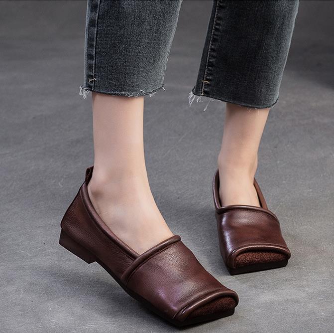 Fashion 2cm Cow Genuine Leather Hollow Oxfords Women Flats Slipper Sandals Square Toe High Brand Breathable Shoes Platform Wedge