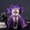 Lustiges Stern Katze Hexe Kostüm Set Lila Umhang Weicher Hut für Hunde Katzen Halloween Haustier Cosplay Party Sternenklar Lila Haustier Hexe Outfit