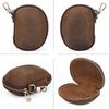 CONTACT'S FAMILY Genuine Leather Earphone Case Portable Hard Storage Box Organizer for Earbud USB Cable Earphone Accessories Bag