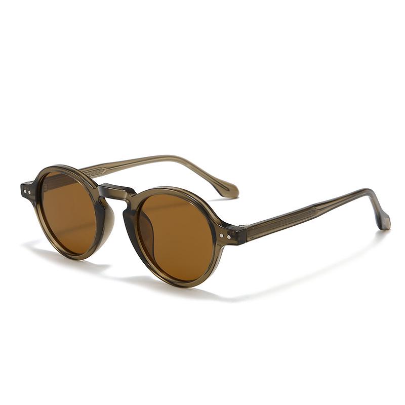 Retro Korean Style Small Frame Polarized Sunglasses with CP Insert - Unisex Anti-UV 8612 Design