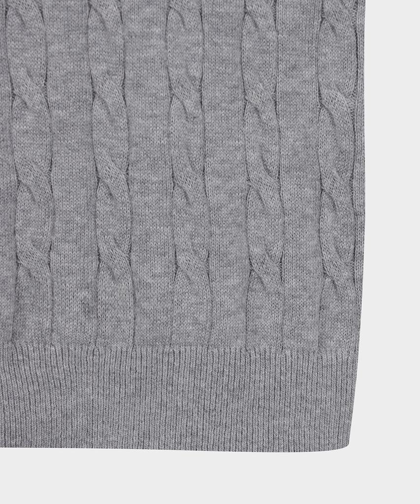 BROOKS BROTHERS Cotton Cable Polo Short Sleeve Sweater (Grey) (Bbwtmo204Awfm)