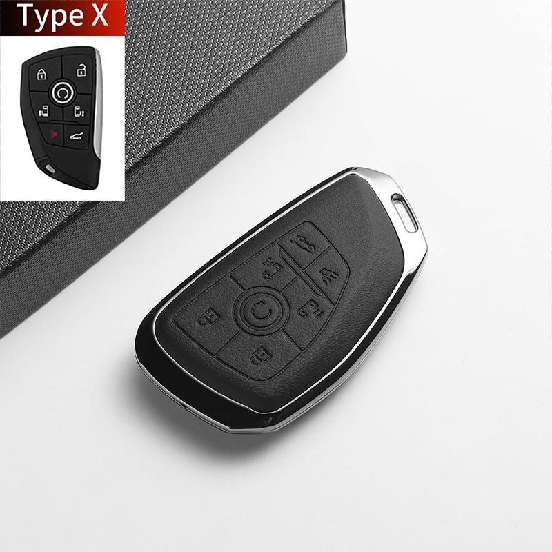 Leather Metal Car Key Case For Envision S Plus Gl8 Lu Zun Phev Century Auto Key Protector Shell Holder Decorative Accessories