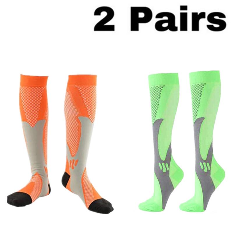 2/3/4 Pairs Running Men Compression Socks Fit Varicose Veins Football Soccer Stockings 30 Mmhg Atheletic Men Women Sports Socks