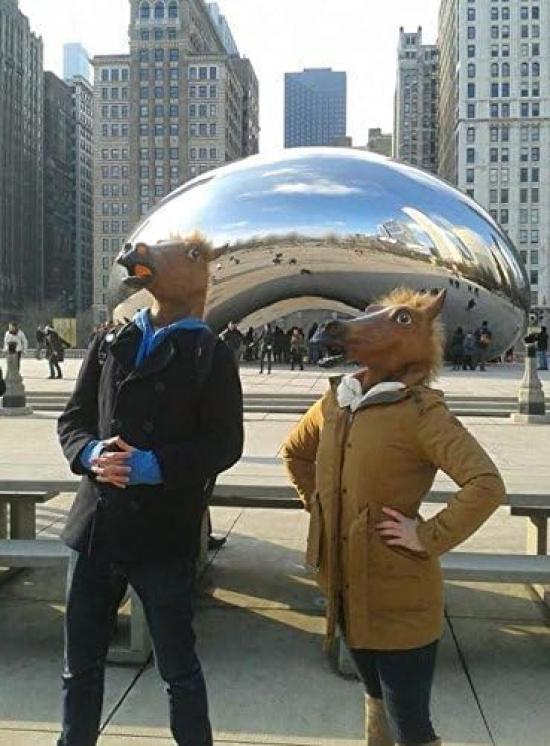 [ShuaWdk] Maschera Cavallo Divertente, Cosplay di Halloween, Maschera Animale, Copricapo, Maschera, Travestimento, Mostro, Maschera di Gomma Realistica per Halloween (Nuova Maschera a Testa di Cavallo)