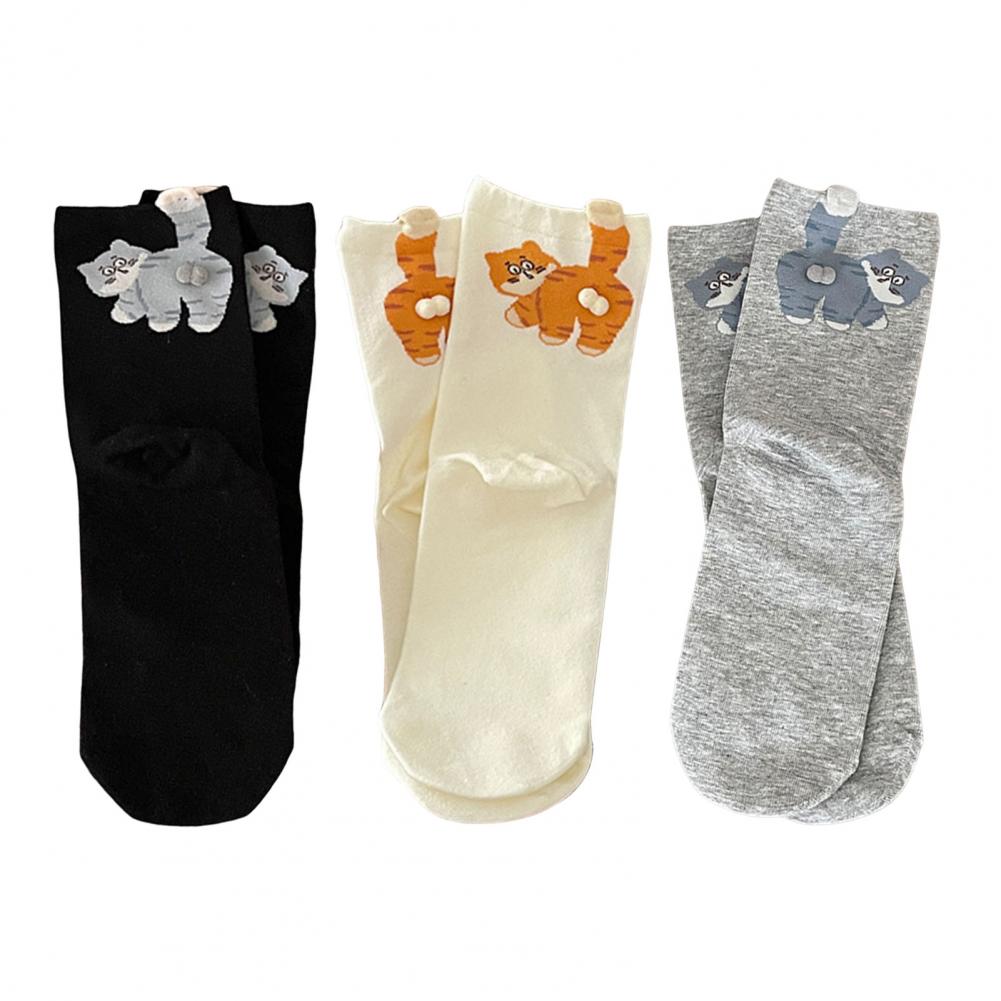 Funny Cat Socks Cat Lover Gift Cute Cat Socks 1d Balls Cartoon Kitten Crew Socks Soft Cotton Novelty Cats Ball Design Sock 81%