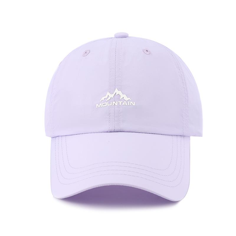 

Швидкосушача бейсболка жіноча гірська вишивка спортивна кепка з літерою, принтована на відкритому повітрі, повсякденна велосипедна кепка, м яка кепка Snapback, нова 2025 року 56-59cm світло-фіолетового кольору