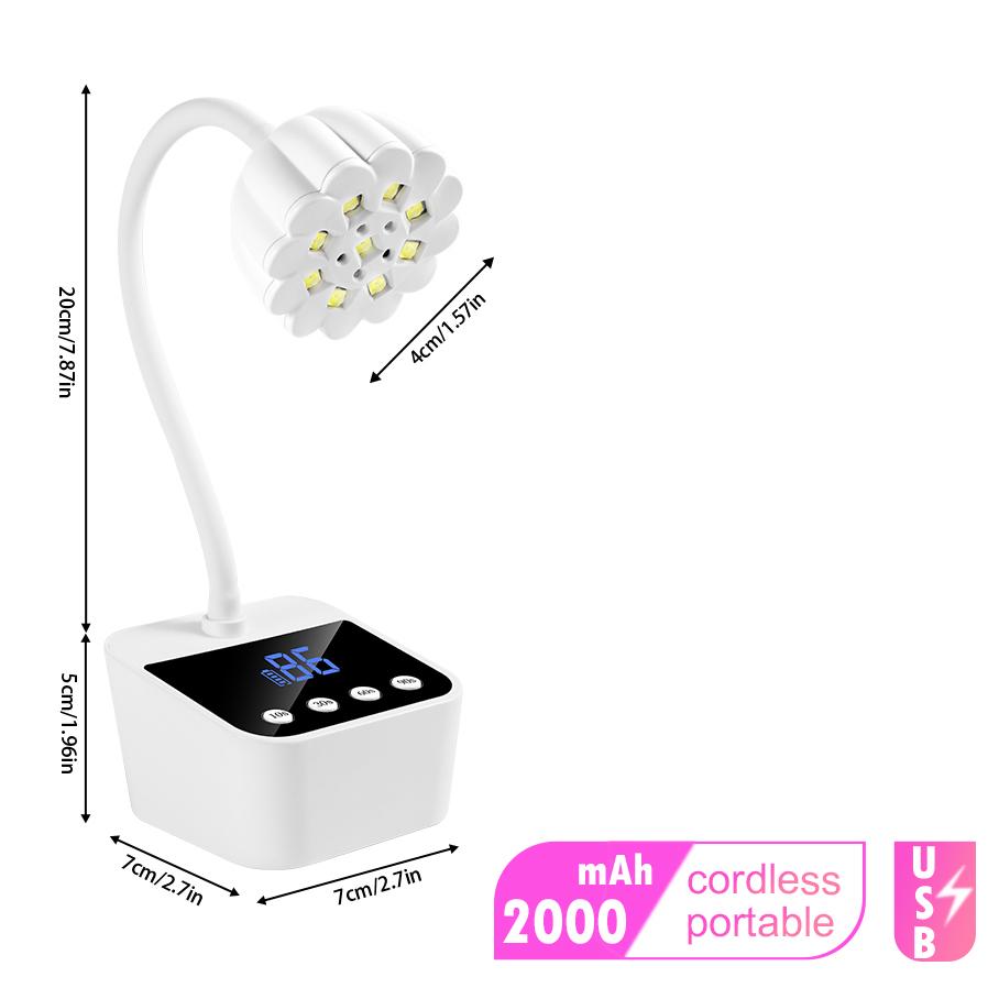 DianaBeauty UV Led Nail Lamp Rechargeable Nail Dryer 4 Timer Settings HD Display Table UV Nail Lamp for Manicure Nail Tools