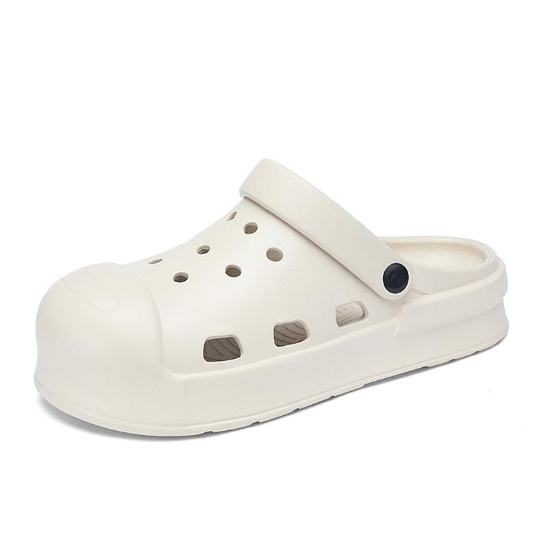 Large Size Thick-soled Hole Shoes Couple Baotou Breathable Casual Beach Shoes Outdoor Indoor Slippers