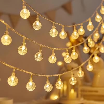 14 LED Crystal Ball String LED Diwali Lights for Decoration for Home 4 Mtr Warm White Waterproof Decorative Lights