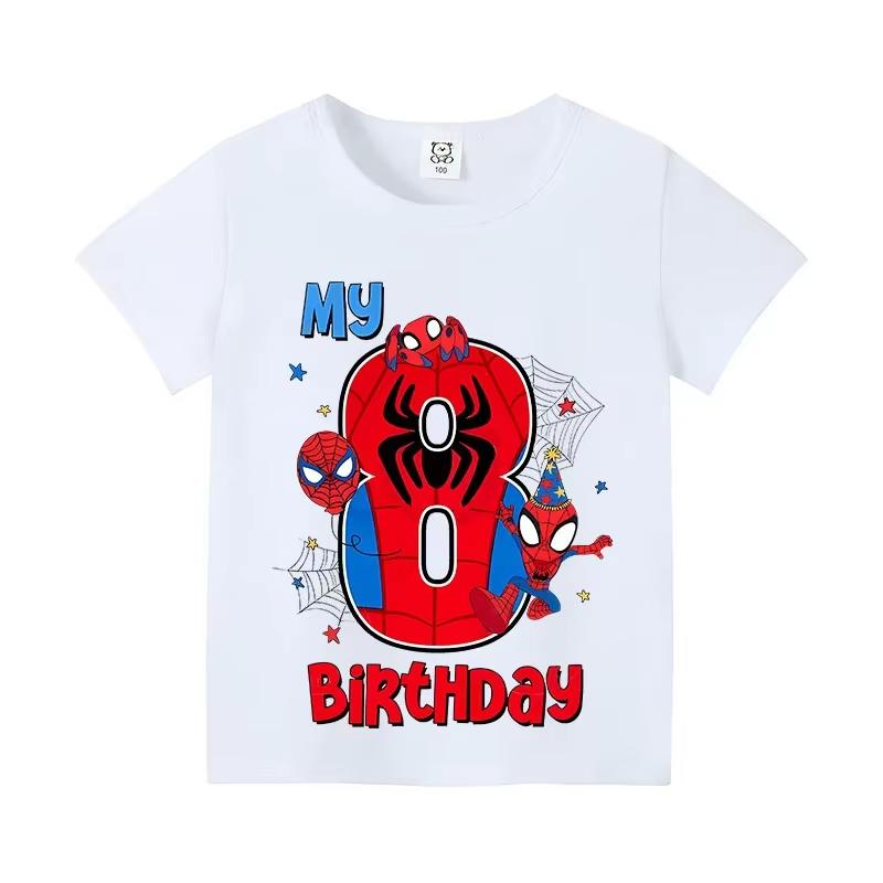 

226 Summer Spider Man Marvel Co Branded Children s Digital T-Shirt Cartoon Cute Boy Short Sleeved Parent Child Half Sleeve 110