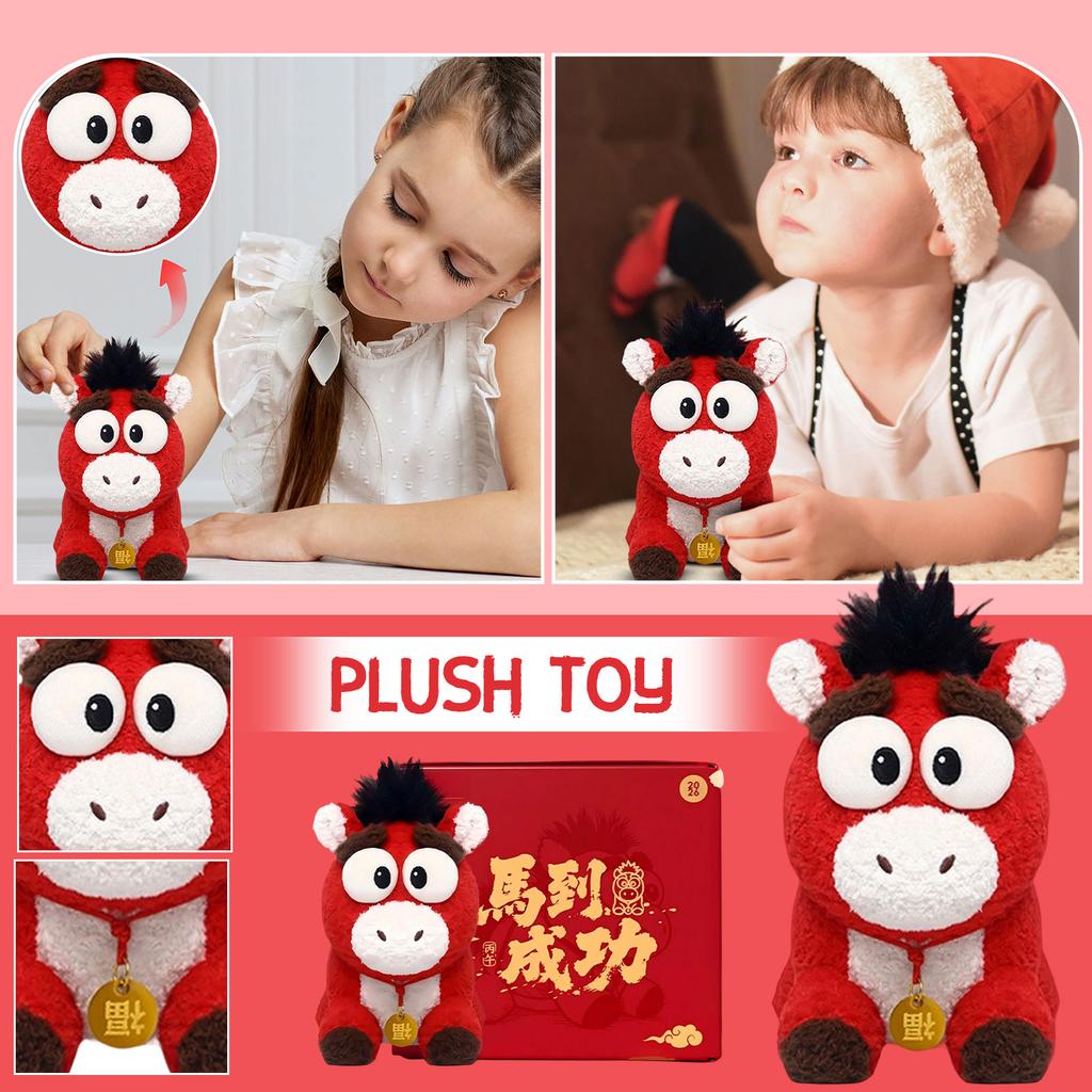 Year Of Horse Mascot Plush Stuffed Toy Pillow Doll