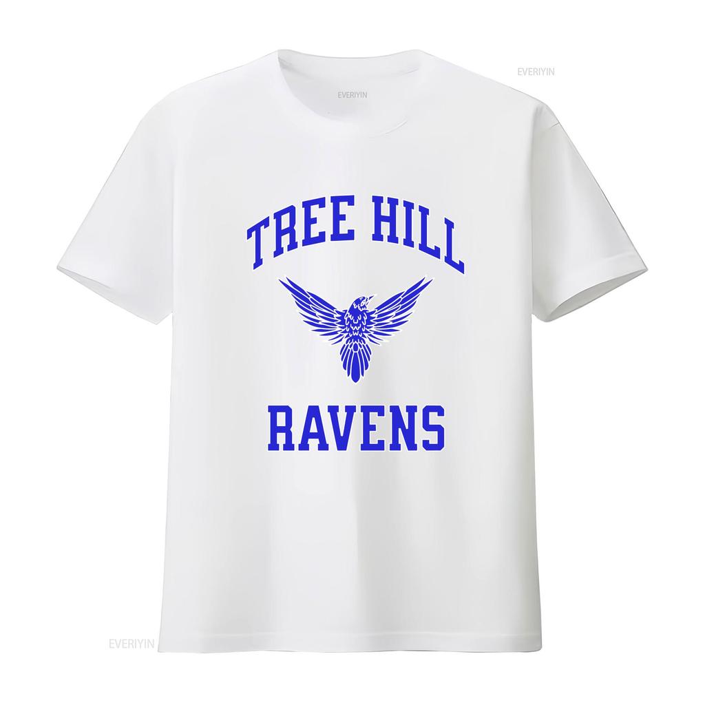 Vintage College Style Tree Hill Ravens Raven Print Casual Streetwear T Shirt vintage Washed designer clothes graphic Unisex
