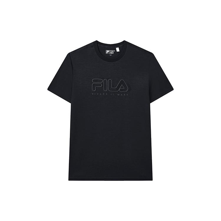 FILA T Shirts Men s Legend Blue Crew Neck Moderate Straight Fit F11M227109FNV M