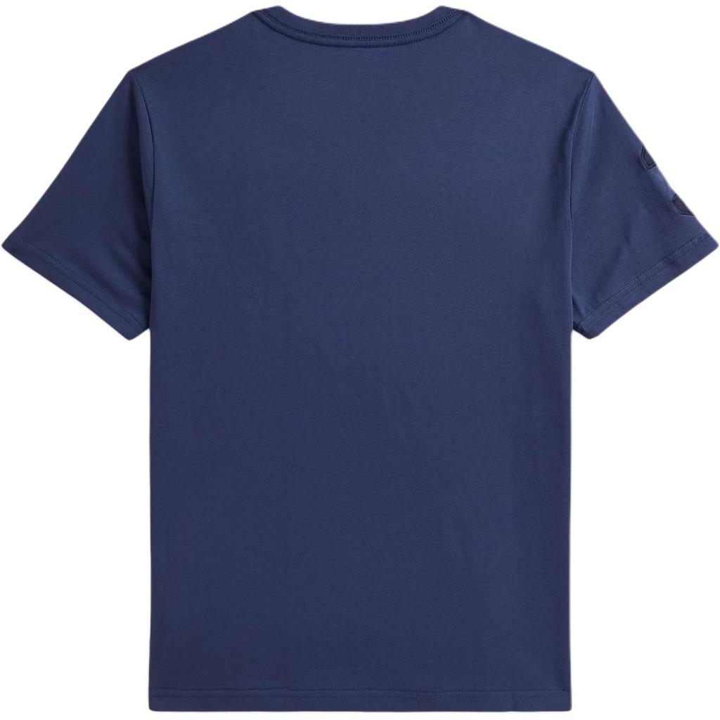 Polo Ralph Lauren Big Pony T-Shirt With Three Letter Patch Solid Color Cotton Knit Crew Neck Short Sleeve Kids tops Light-Navy-Blue 323832907-504