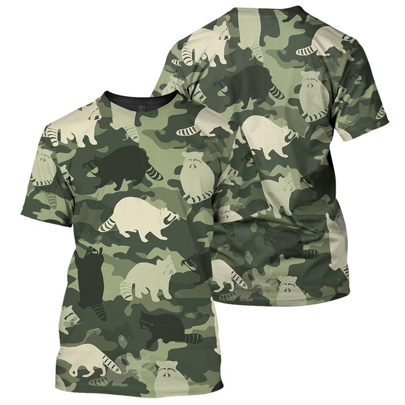 Forest Camouflage 3D Print T-shirt For Men Casual Short Sleeve Round Neck T Shirt Camo Summer Street Outdoor Sports Loose Tees