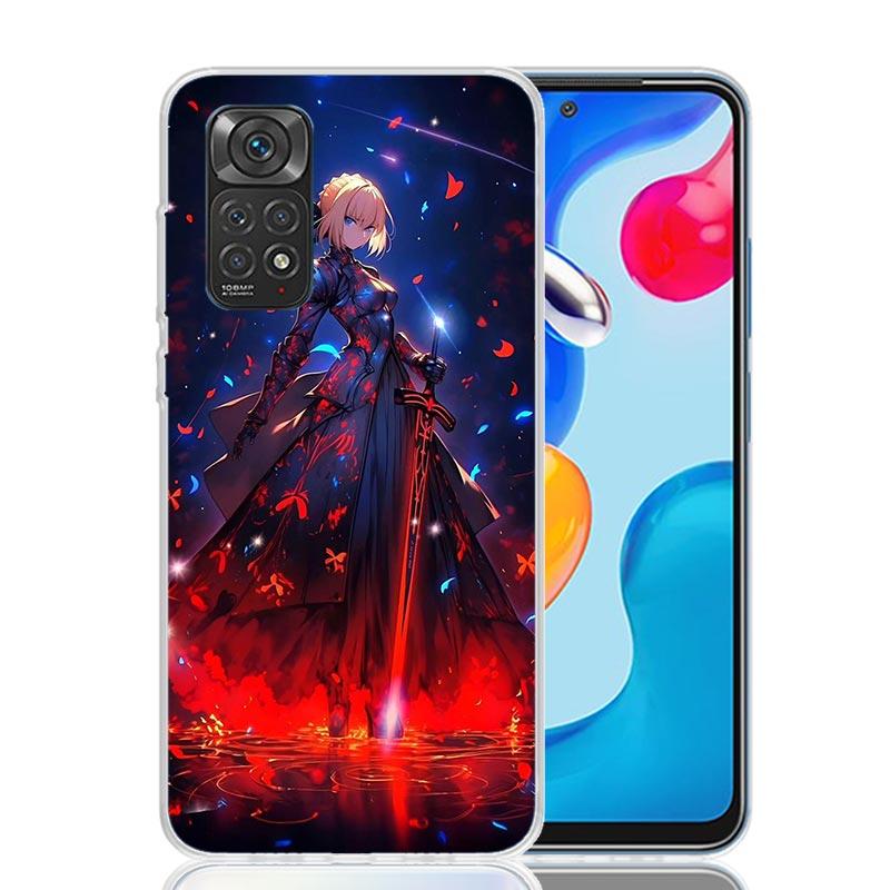 Fate Zero Stay Night Saber Phone Case For Xiaomi Redmi Note 15 14 13 12S 12 Pro Plus 11S 11E 11 11T 10S 10 Art Soft Pattern Cove