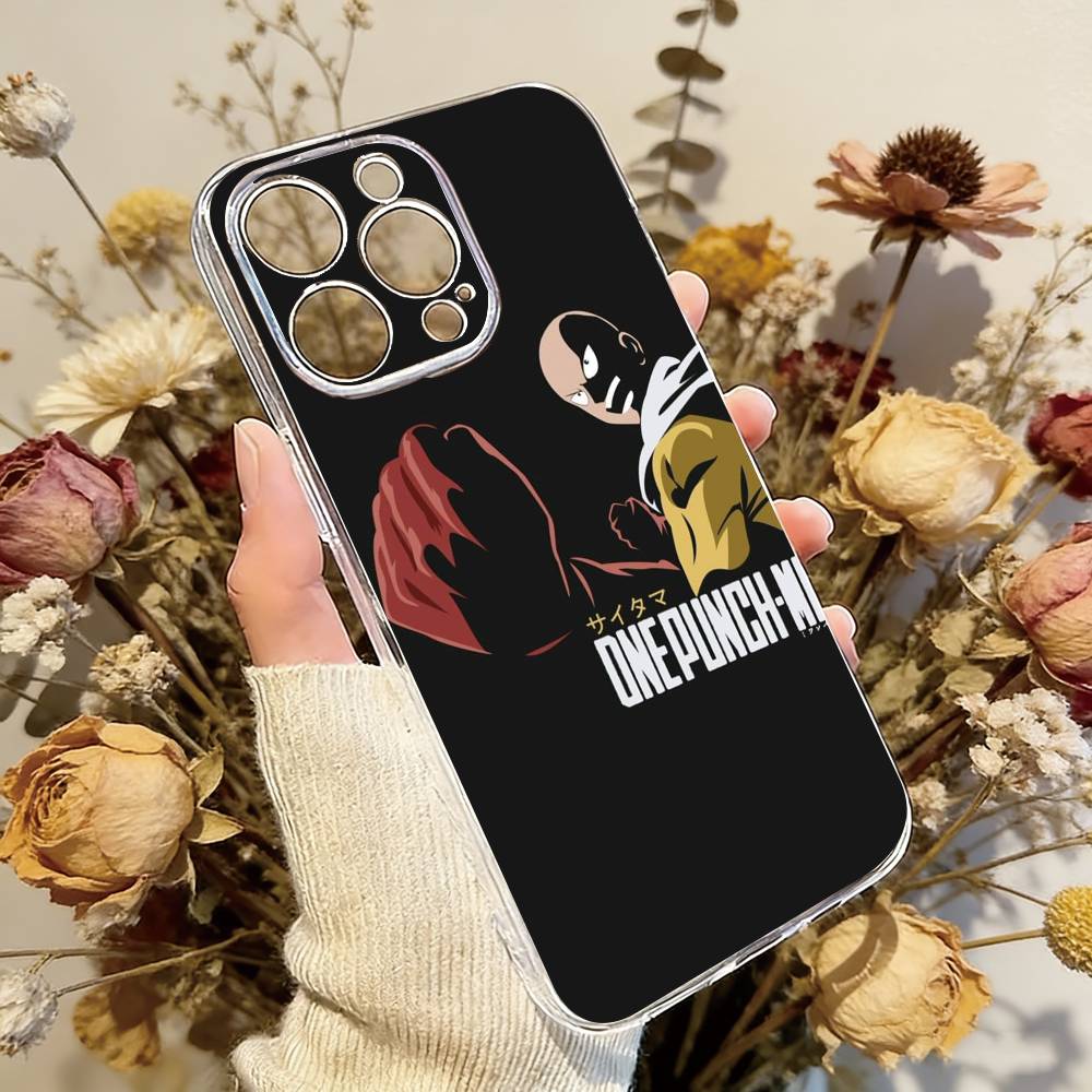 

One-Punch Man Saitama Phone Case Transparent Silicone Soft For iPhone 17 16 15 14 13 12 11 Mini Pro Max Plus iPhone14Plus