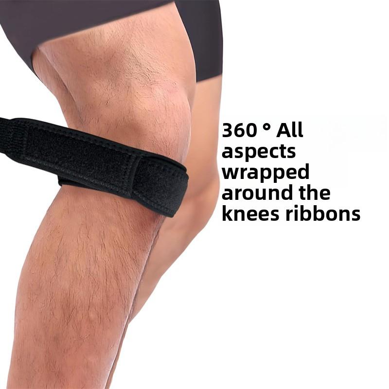 

Sports Patella with Basketball Pressure Knee Pads Outdoor Running Fitness Shock Absorption Adjustable Protective Gear Knee Joint Protective Cover single pack чёрный