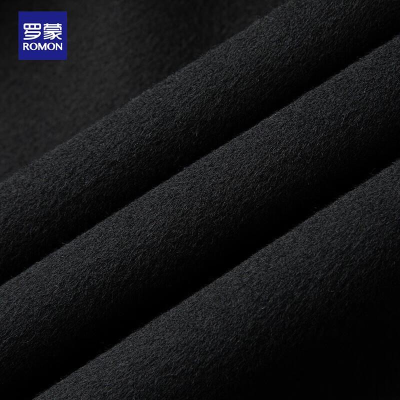 Romon Men's Extra Long Over-the-Knee Merino Wool Double-Faced Trench Coat