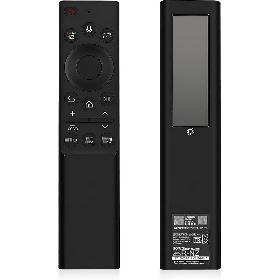 BN59-01357A Solar Voice Replacement Remote for Samsung, Self-Charging Smart TV Remote Control, USB-C Rechargeable,VG-TM2180ES/ZA, Black