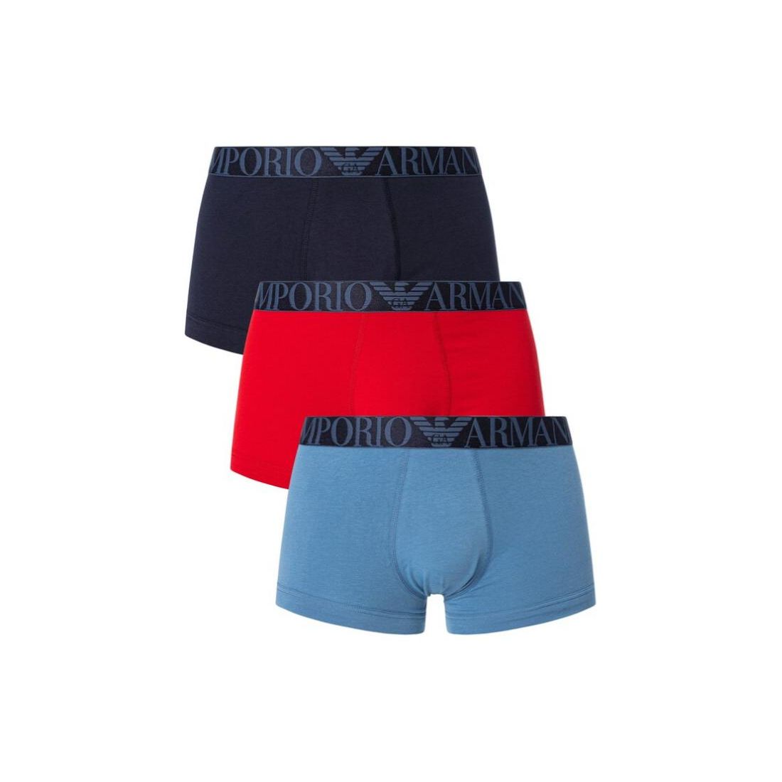 Emporio Armani Мужское нижнее белье Боксеры с вышивкой логотипа-буквы на поясе SS24 3 шт. 111357-4R726-05837 S