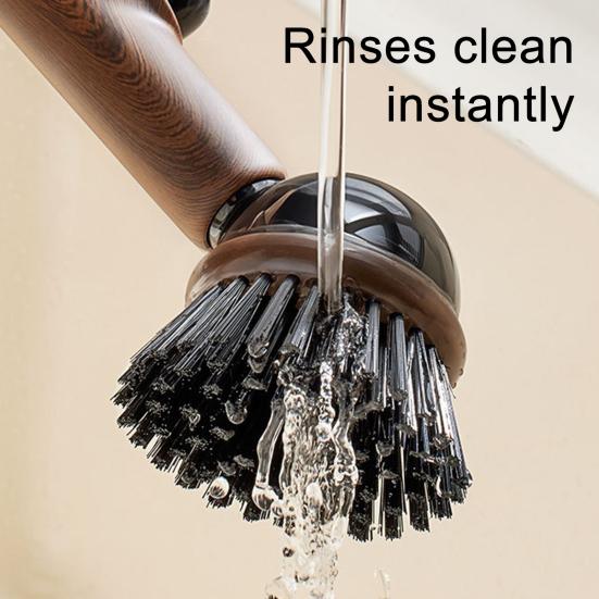 Pot Brush Ergonomic Grip Long Handle Kitchen Cleaning Brush with Built-in Detergent Dispenser Cutlery Stove Sink Cleaning Tool