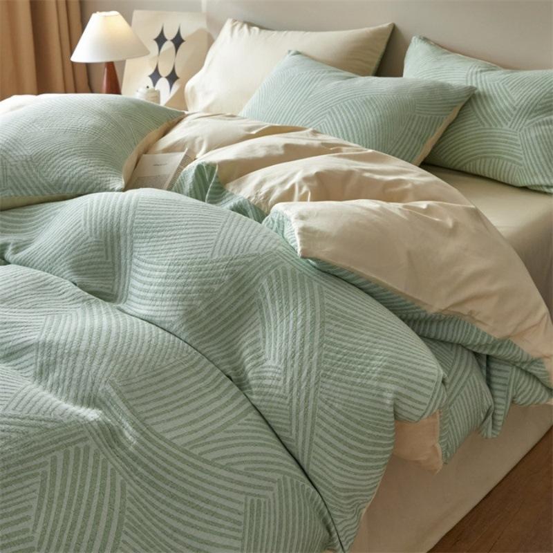 Class A 120 Maternal And Infant Grade Jacquard Pure Cotton 4Pcs Set Xinjiang Cotton Cotton Naked Sleeping Sheet Quilt Cover Mattress Model