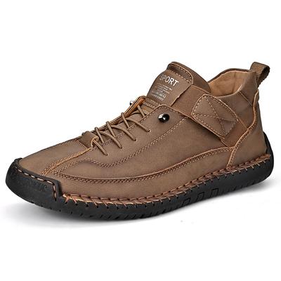Large Size Hand Sewn Casual Men's Shoes Men's Genuine Leather Hiking Boots Low Top Casual Outdoor Shoes