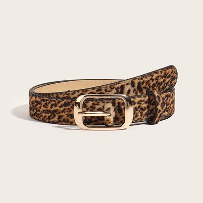 Belt Women'S Ins Style Versatile  Decorative Jeans Retro Leopard Print Thin Belt
