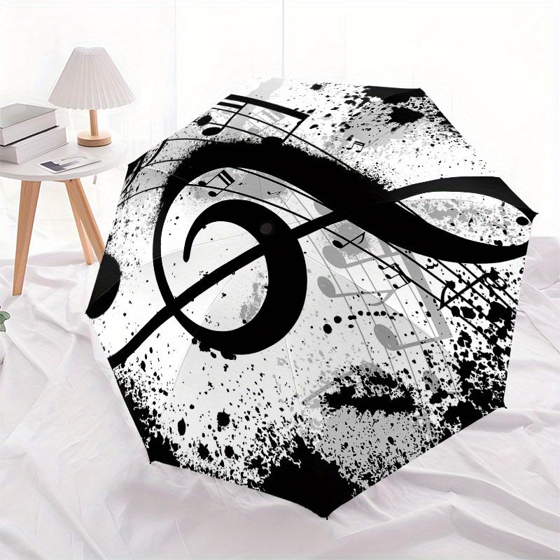 Music Note, Treble Clef-themed, Eight-ribbed, Self-folding Umbrella Is Suitable for Everyday Outdoor Use and Is An Ideal Gift for Friends an