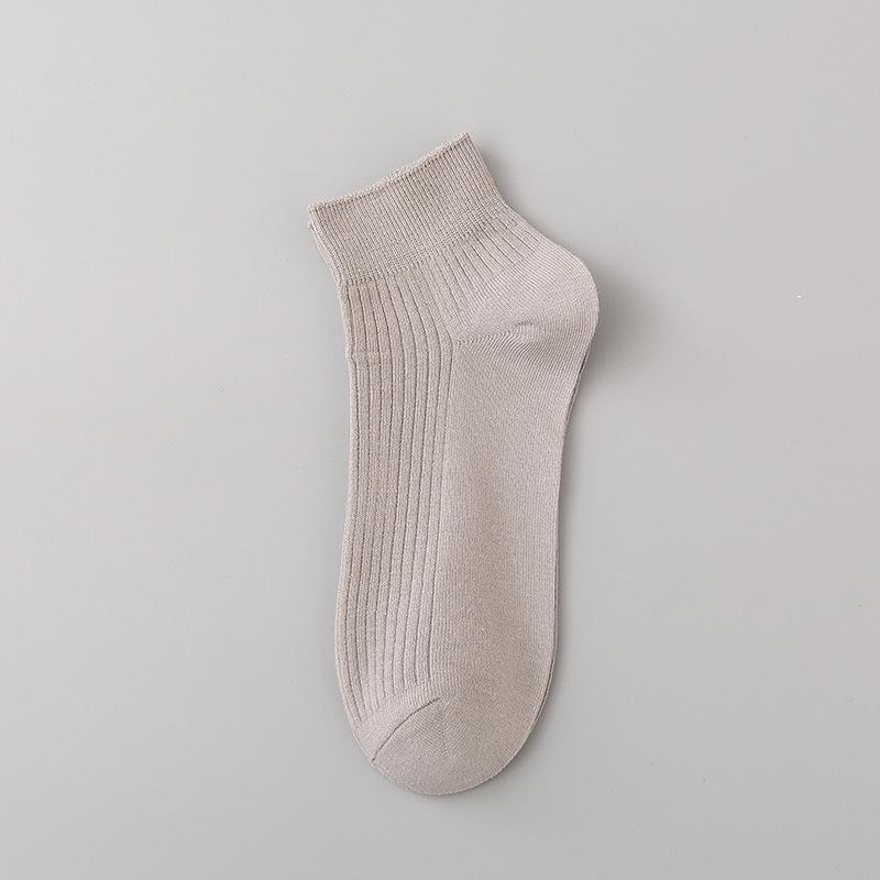 Men's Summer Thin Pure Color Wicking and Deodorizing Boat Socks