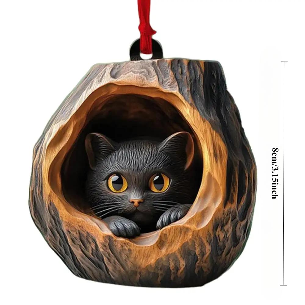 

2D Акриловые Животные Рождественские Украшения на Елку Милая Коала Обезьяна Кошка Подвеска для Рождественского Мешка Машины Домашнего декора