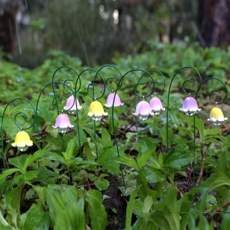 Beautifully Crafted Flower 9Pieces Quality Resin Orchids Garden Stakes Decorations for Indoor Outdoor Decoration
