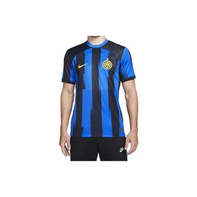 Striped Crew Neck Short Sleeve Soccer Jersey Men Tops Blue DX2689-409