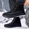 Mens Winter High-Top Cotton Boots Outdoor Warm Non-Slip Thick Sole Comfortable Casual Shoes