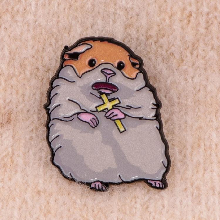 Decorative Hamster Brooch Enameled Pin Accessory for Animal Lovers Portable for Parties Supplies Weddings and Festivals