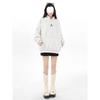 Women's American Style Retro Grey Hoodie - Spring & Autumn Casual Heavyweight Brand Sweatshirt Jacket