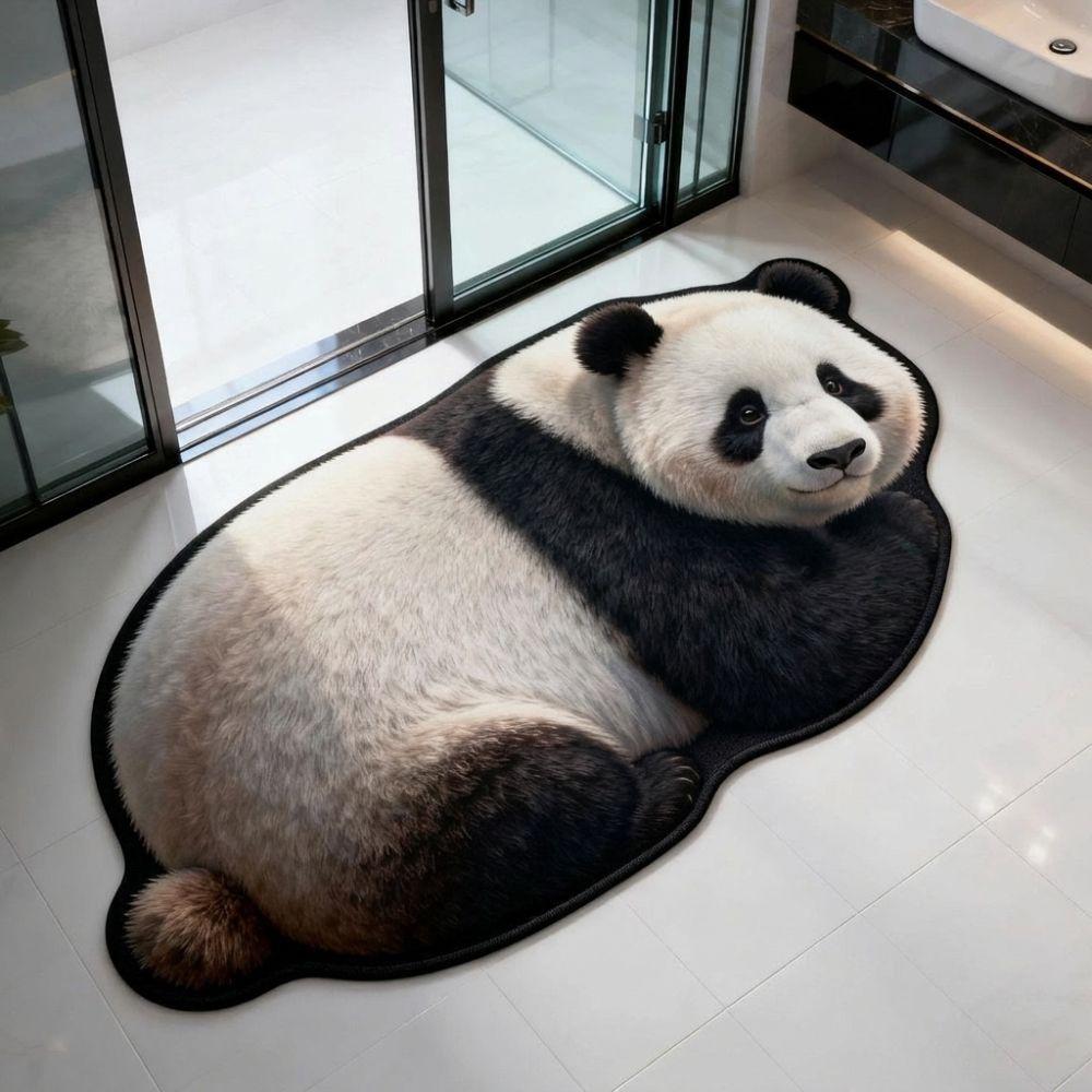 Non-Slip Home Decor Carpet 2D Cartoon Carpet Cute Panda-Shaped Area Rug Bedrooms