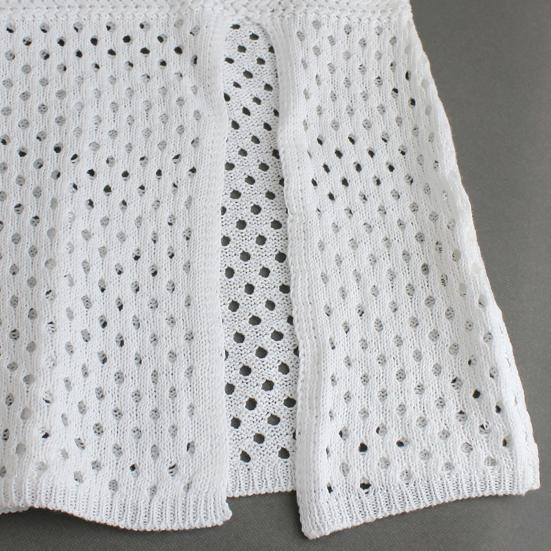 Women's Crochet Bodycon Dress Summer Knit Sleeveless Tank Dress High Slit Midi Dress Beach Cover Up Hollow Out Sundress