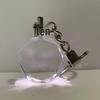 Crystal Keychain with Customizable Inner Carving - White Blank for Logo or Image, Small Gift Pendant