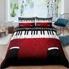 Vzor klavíru Povlak na přikrývku Klasická hudba Tematická 2/3dílná ložní souprava Hudební vzor Geometrický pruh Královský povlak na přikrývku